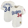 Trusc LA.Dodgers #34 Fernando Valenzuela Player Cream Throwback Vapor Limited Stitched Jerseys
