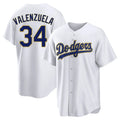 Trusc LA.Dodgers #34 Fernando Valenzuela Player Gold White 2026 Collection Stadium Game Stitched Jerseys