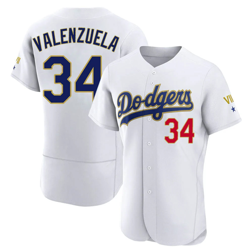 Trusc LA.Dodgers #34 Fernando Valenzuela Player Gold White 2026 Collection Stadium Limited Elite Stitched Jerseys
