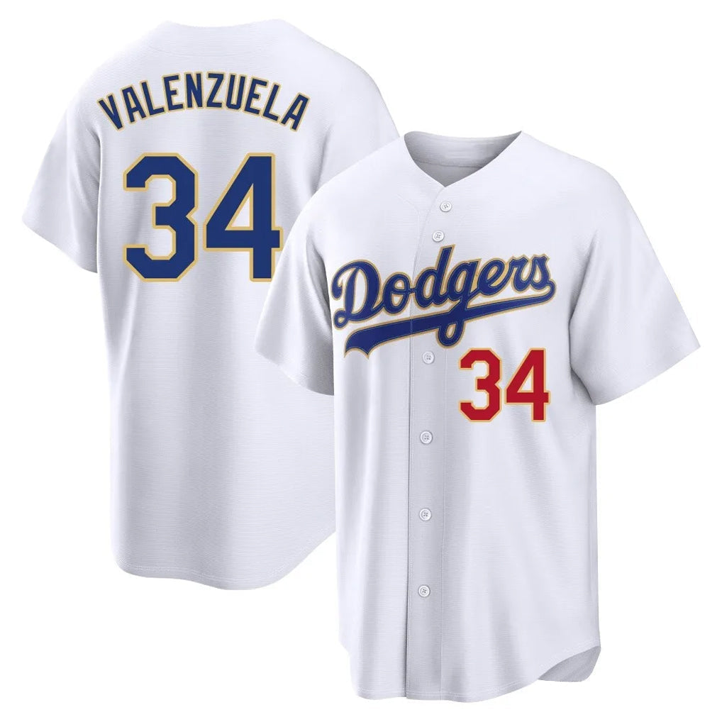 Trusc LA.Dodgers #34 Fernando Valenzuela Player Gold White 2026 Collection Stadium Limited Stitched Jerseys