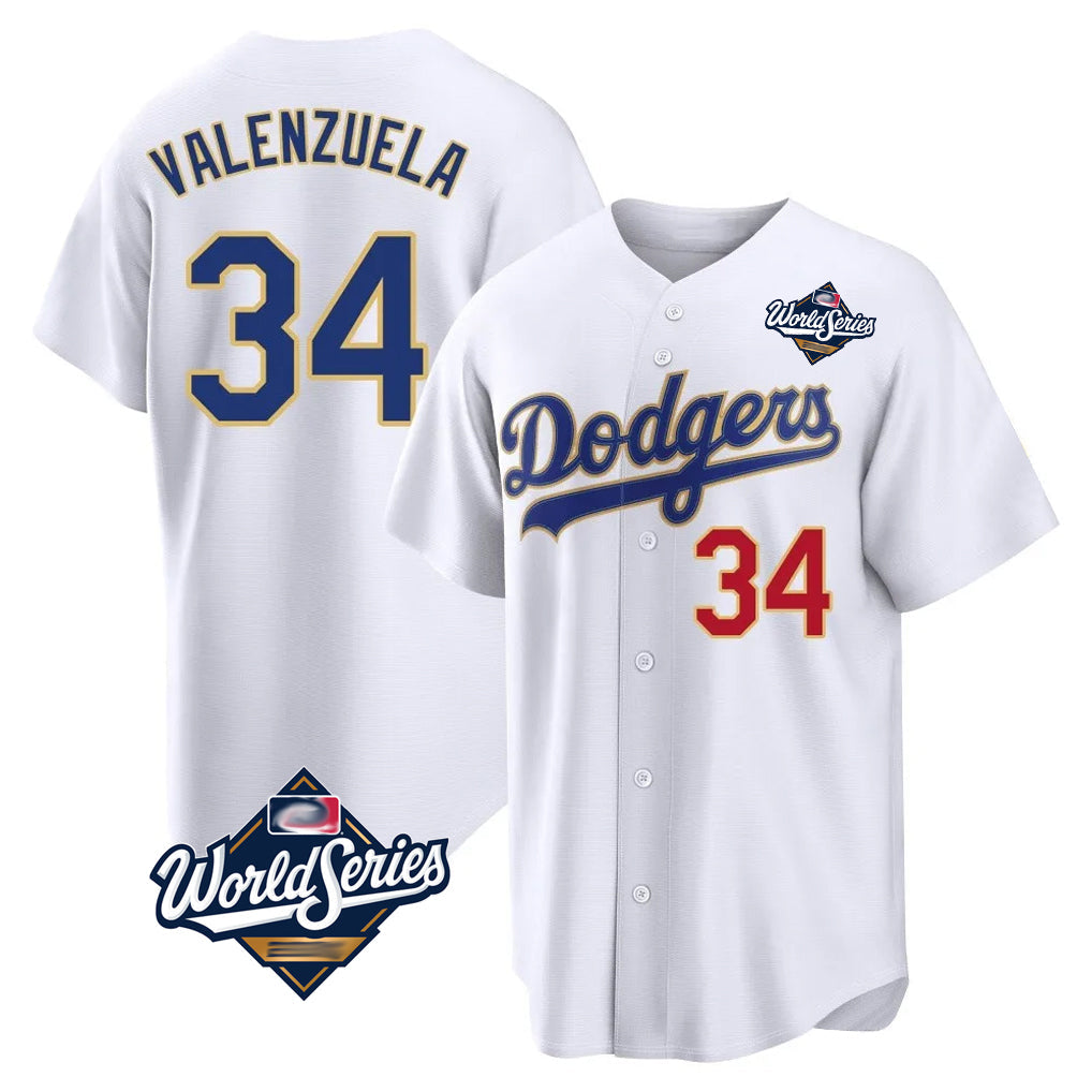 Trusc LA.Dodgers #34 Fernando Valenzuela Player Gold White World Series 2026 Collection Stadium Limited Stitched Jerseys