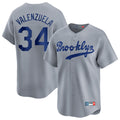 Trusc LA.Dodgers #34 Fernando Valenzuela Player Gray Game Limited Home Stitched Jerseys