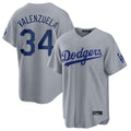 Trusc LA.Dodgers #34 Fernando Valenzuela Player Gray Game Stitched Jerseys