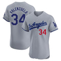 Trusc LA.Dodgers #34 Fernando Valenzuela Player Gray Limited Elite Home Stitched Jerseys