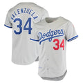 Trusc LA.Dodgers #34 Fernando Valenzuela Player Gray Throwback 1981 Stitched Jerseys