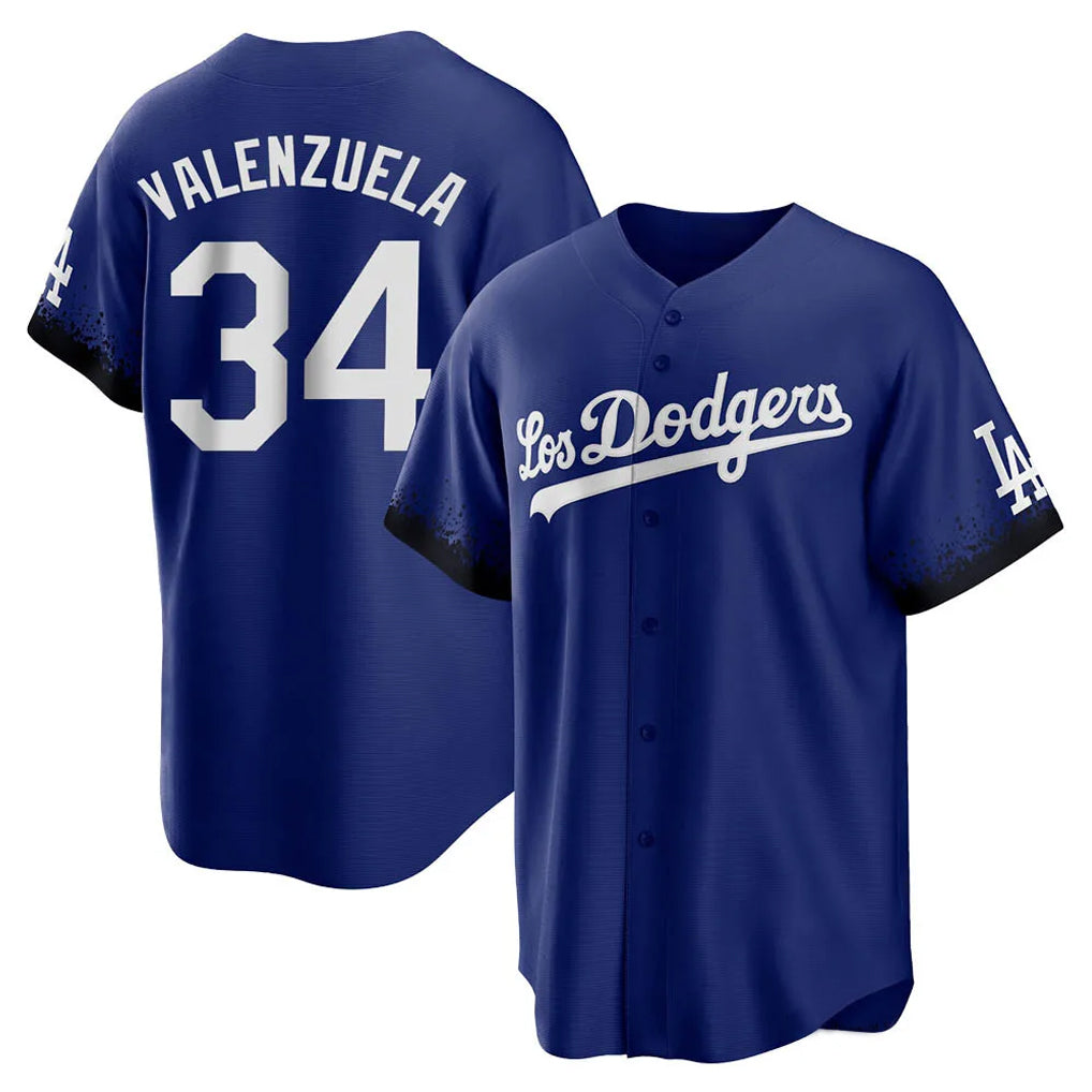 Trusc LA.Dodgers #34 Fernando Valenzuela Player Royal City Connect Home Game Stitched Jerseys