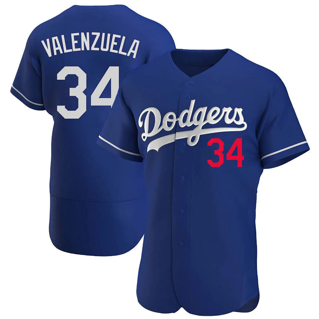 Trusc LA.Dodgers #34 Fernando Valenzuela Player Royal Limited Elite Home Stitched Jerseys
