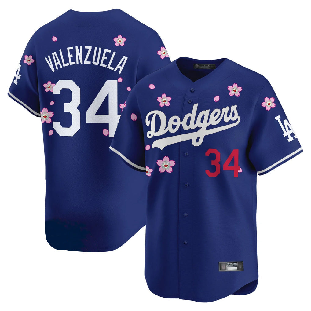 Trusc LA.Dodgers #34 Fernando Valenzuela Player Royal Tokyo Series Vapor Premier Limited Stitched Jerseys