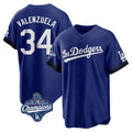 Trusc LA.Dodgers #34 Fernando Valenzuela Player Royal World Series Meet City Connect Home Game Stitched Jerseys
