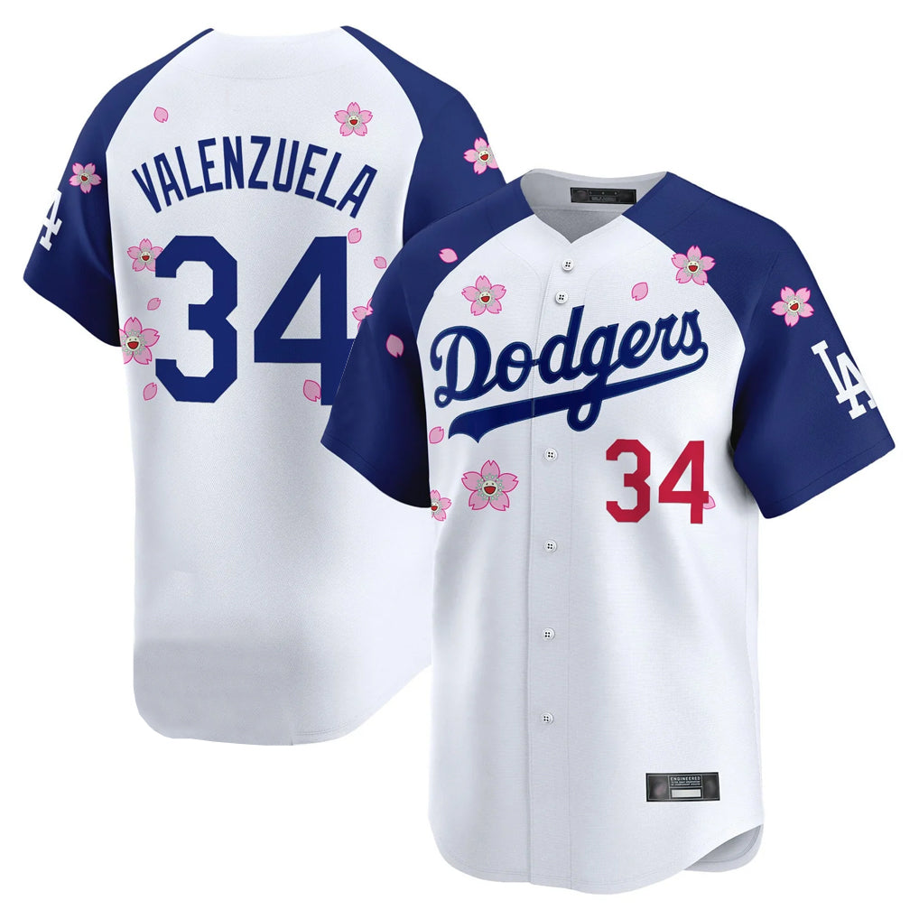 Trusc LA.Dodgers #34 Fernando Valenzuela Player White-Royal Tokyo Series Vapor Premier Limited Stitched Jerseys