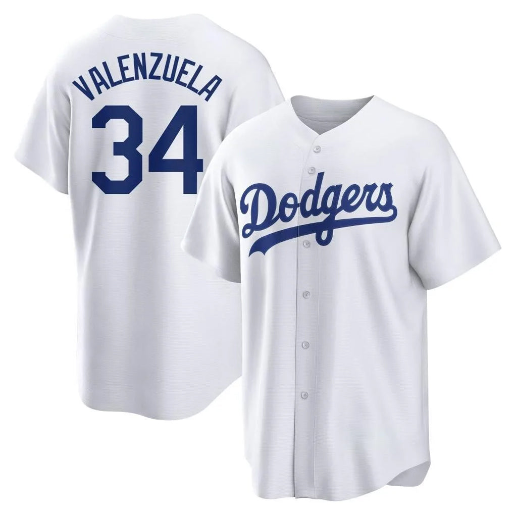 Trusc LA.Dodgers #34 Fernando Valenzuela Player White Game Home Stitched Jerseys