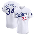 Trusc LA.Dodgers #34 Fernando Valenzuela Player White Limited Elite Home Stitched Jerseys