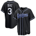 Trusc LA.Dodgers #3 Edwin D¡§aaz Player Black Carbon Limited Home Stitched Jerseys