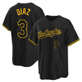 Trusc LA.Dodgers #3 Edwin D¡§aaz Player Black Gold Limited Home Stitched Jerseys