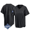 Trusc LA.Dodgers #3 Edwin D¡§aaz Player Black World Series Meet Pitch Fashion T-shirt Stitched Jerseys