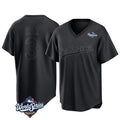 Trusc LA.Dodgers #3 Edwin D¡§aaz Player Black World Series Pitch Fashion T-shirt Stitched Jerseys