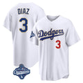 Trusc LA.Dodgers #3 Edwin D¡§aaz Player Gold White World Series Meet 2026 Collection Stadium Limited Stitched Jerseys