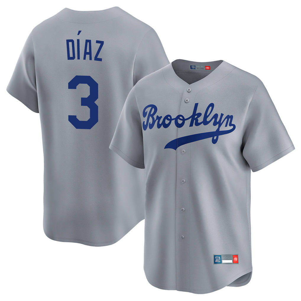 Trusc LA.Dodgers #3 Edwin D¡§aaz Player Gray Game Limited Home Stitched Jerseys
