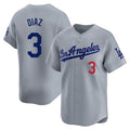 Trusc LA.Dodgers #3 Edwin D¡§aaz Player Gray Limited Home Stitched Jerseys