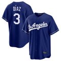 Trusc LA.Dodgers #3 Edwin D¡§aaz Player Royal Game Stitched Jerseys