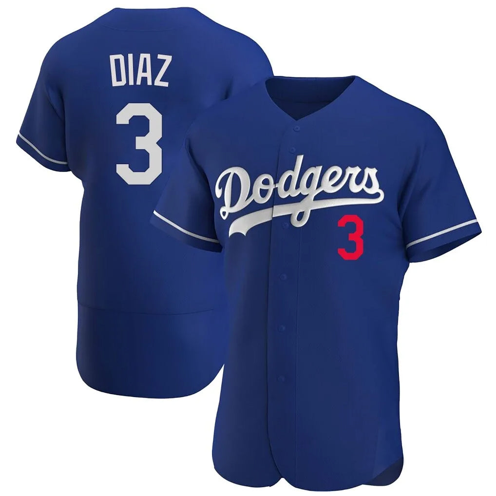 Trusc LA.Dodgers #3 Edwin D¡§aaz Player Royal Limited Elite Home Stitched Jerseys