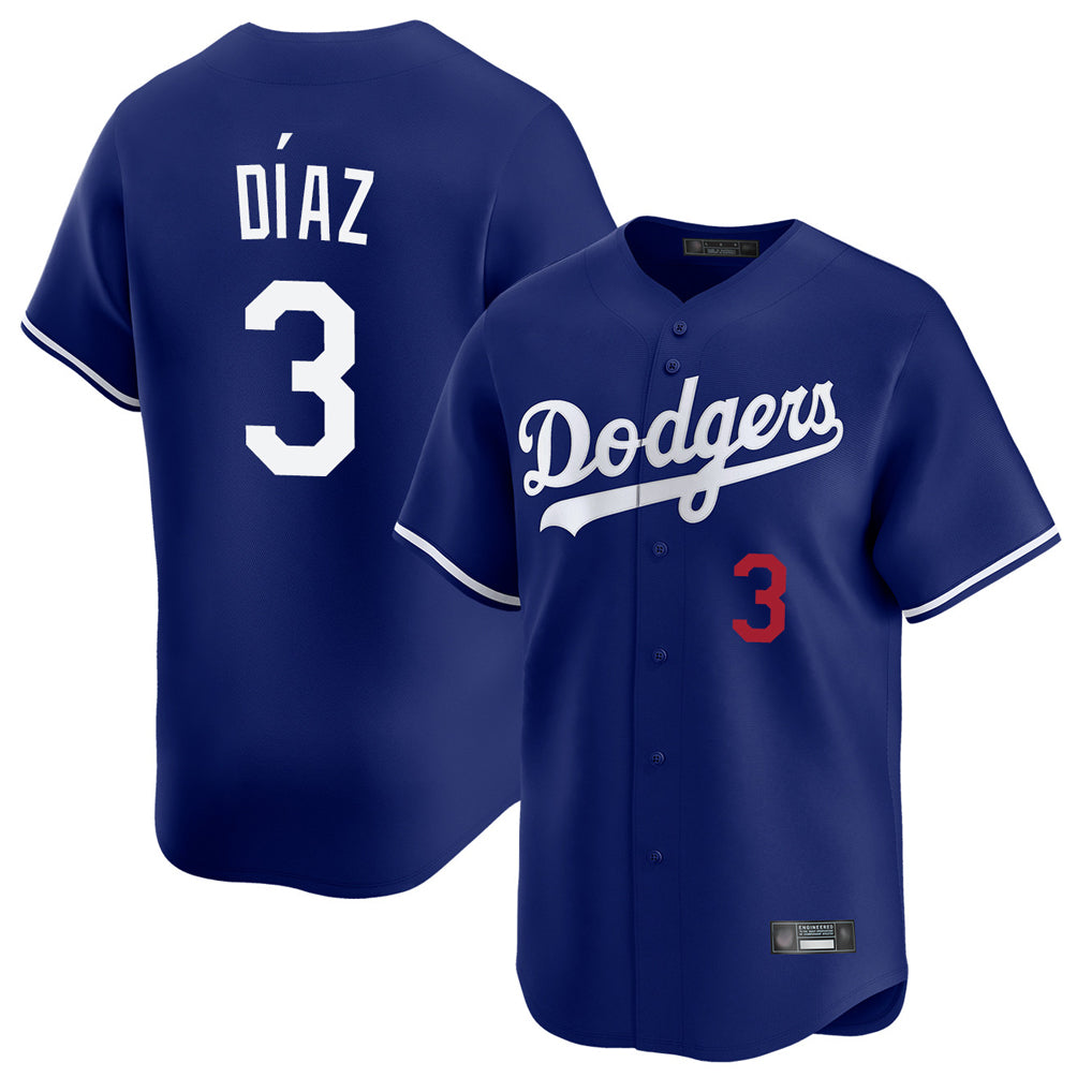 Trusc LA.Dodgers #3 Edwin D¡§aaz Player Royal Limited Home Stitched Jerseys