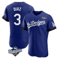 Trusc LA.Dodgers #3 Edwin D¡§aaz Player Royal World Series City Connect Elite Home Stitched Jerseys