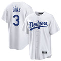 Trusc LA.Dodgers #3 Edwin D¡§aaz Player White Game Home Stitched Jerseys