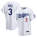 Trusc LA.Dodgers #3 Edwin D¡§aaz Player White Home Game Stitched Jerseys