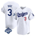 Trusc LA.Dodgers #3 Edwin D¡§aaz Player White World Series Meet Limited Home Stitched Jerseys