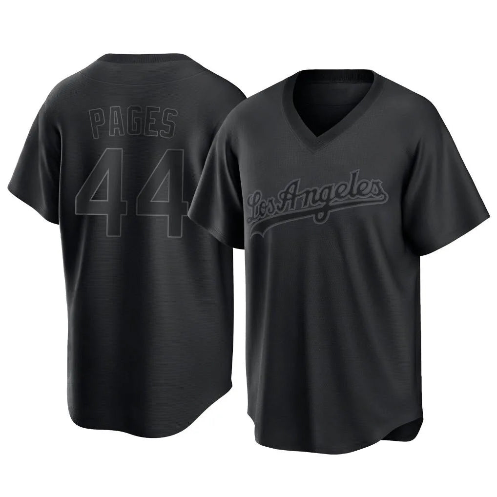 Trusc LA.Dodgers #44 Andy Pages Player Black Pitch Fashion T-shirt Stitched Jerseys