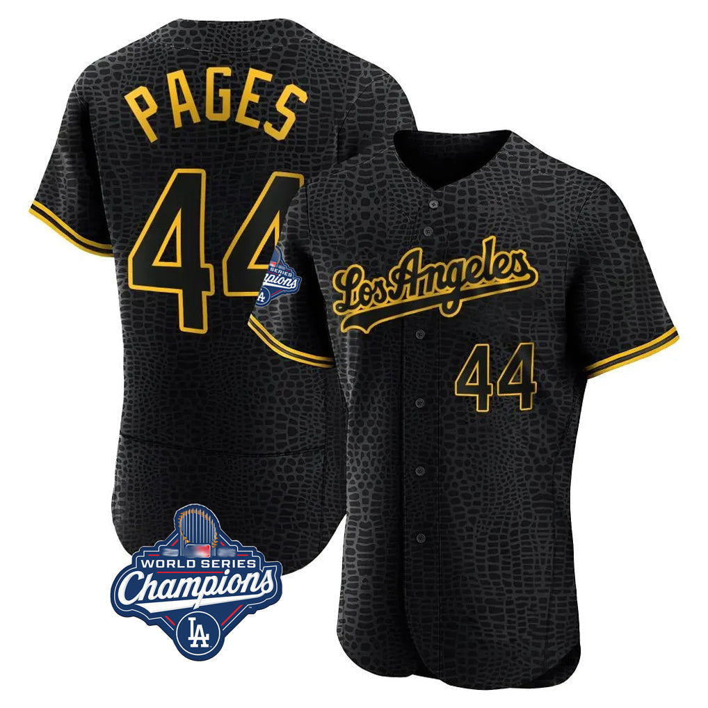 Trusc LA.Dodgers #44 Andy Pages Player Black World Series Meet Snake Skin City Limited Elite Home Stitched Jerseys