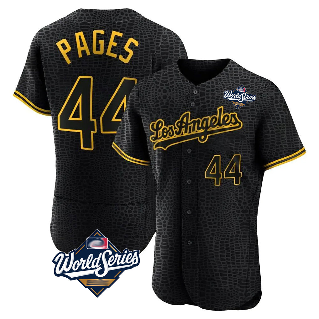 Trusc LA.Dodgers #44 Andy Pages Player Black World Series Snake Skin City Limited Elite Home Stitched Jerseys