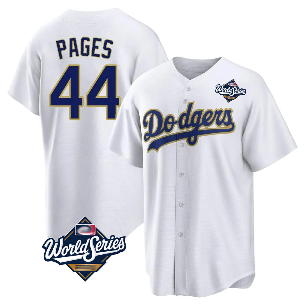 Trusc LA.Dodgers #44 Andy Pages Player Gold White World Series 2026 Collection Stadium Game Stitched Jerseys