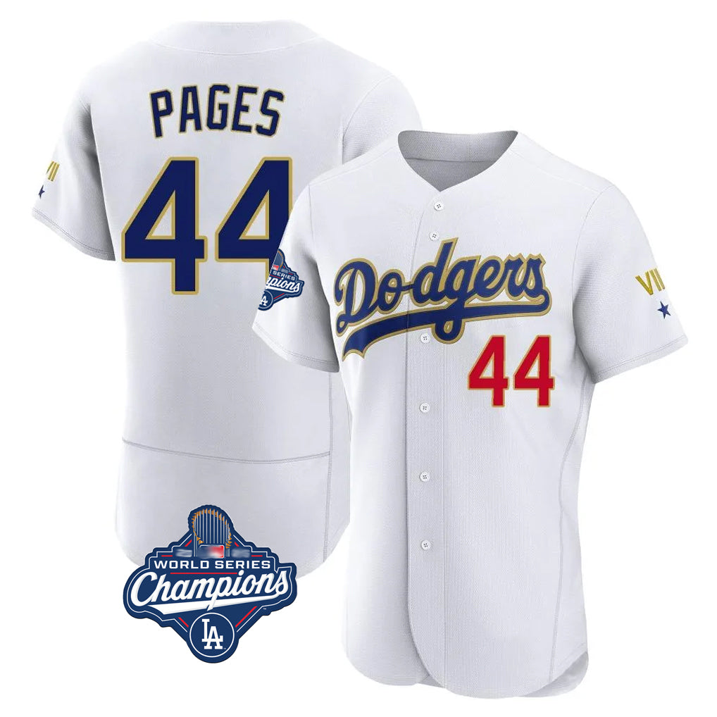Trusc LA.Dodgers #44 Andy Pages Player Gold White World Series Meet 2026 Collection Stadium Limited Elite Stitched Jerseys