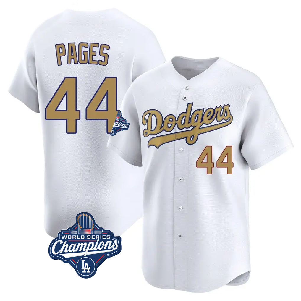Trusc LA.Dodgers #44 Andy Pages Player Gold World Series Meet Collection Limited Home Stitched Jerseys