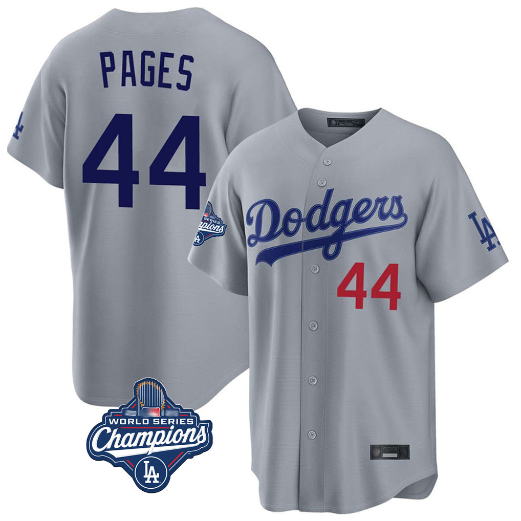 Trusc LA.Dodgers #44 Andy Pages Player Gray World Series Meet Game Home Stitched Jerseys