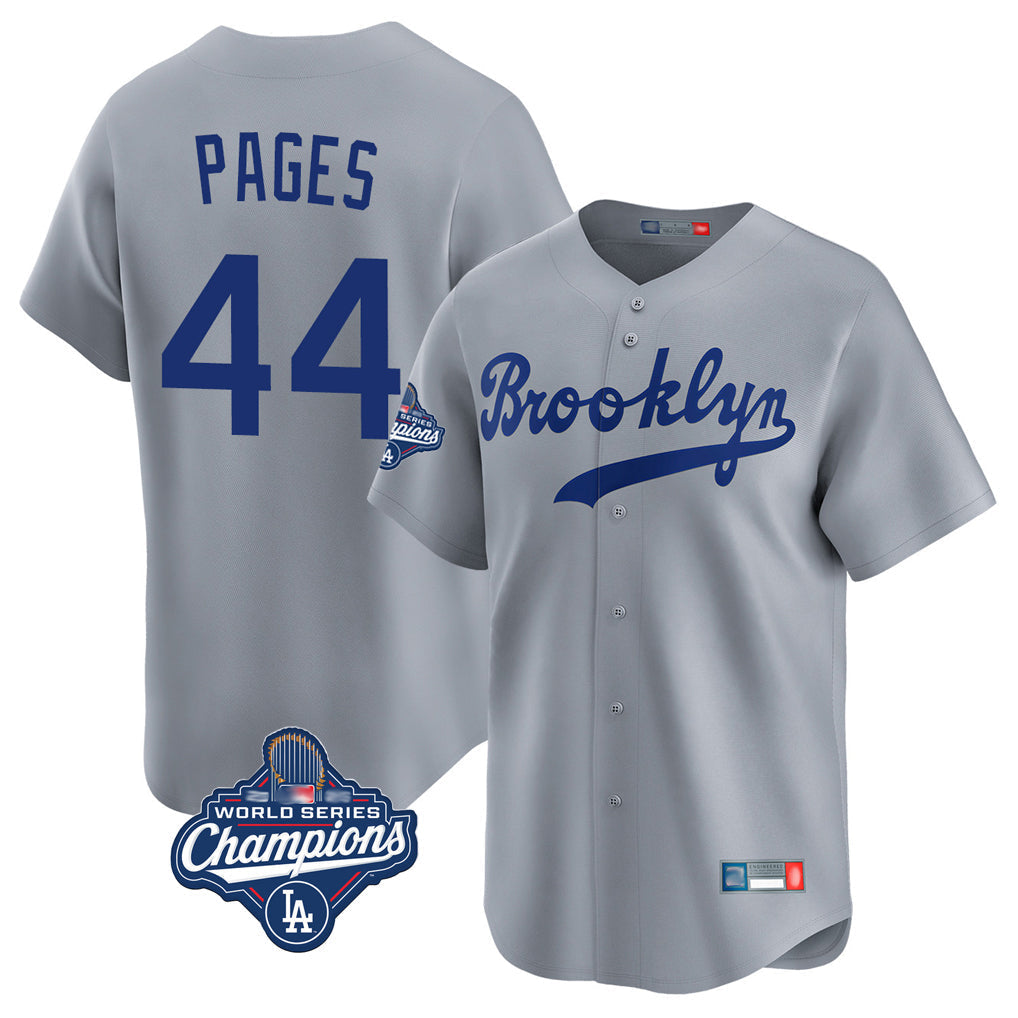 Trusc LA.Dodgers #44 Andy Pages Player Gray World Series Meet Game Limited Home Stitched Jerseys