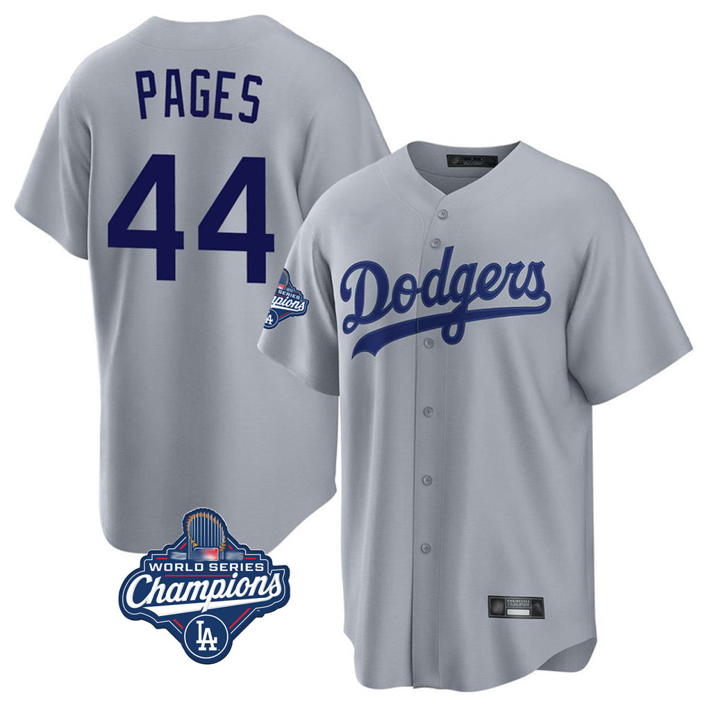 Trusc LA.Dodgers #44 Andy Pages Player Gray World Series Meet Game Stitched Jerseys