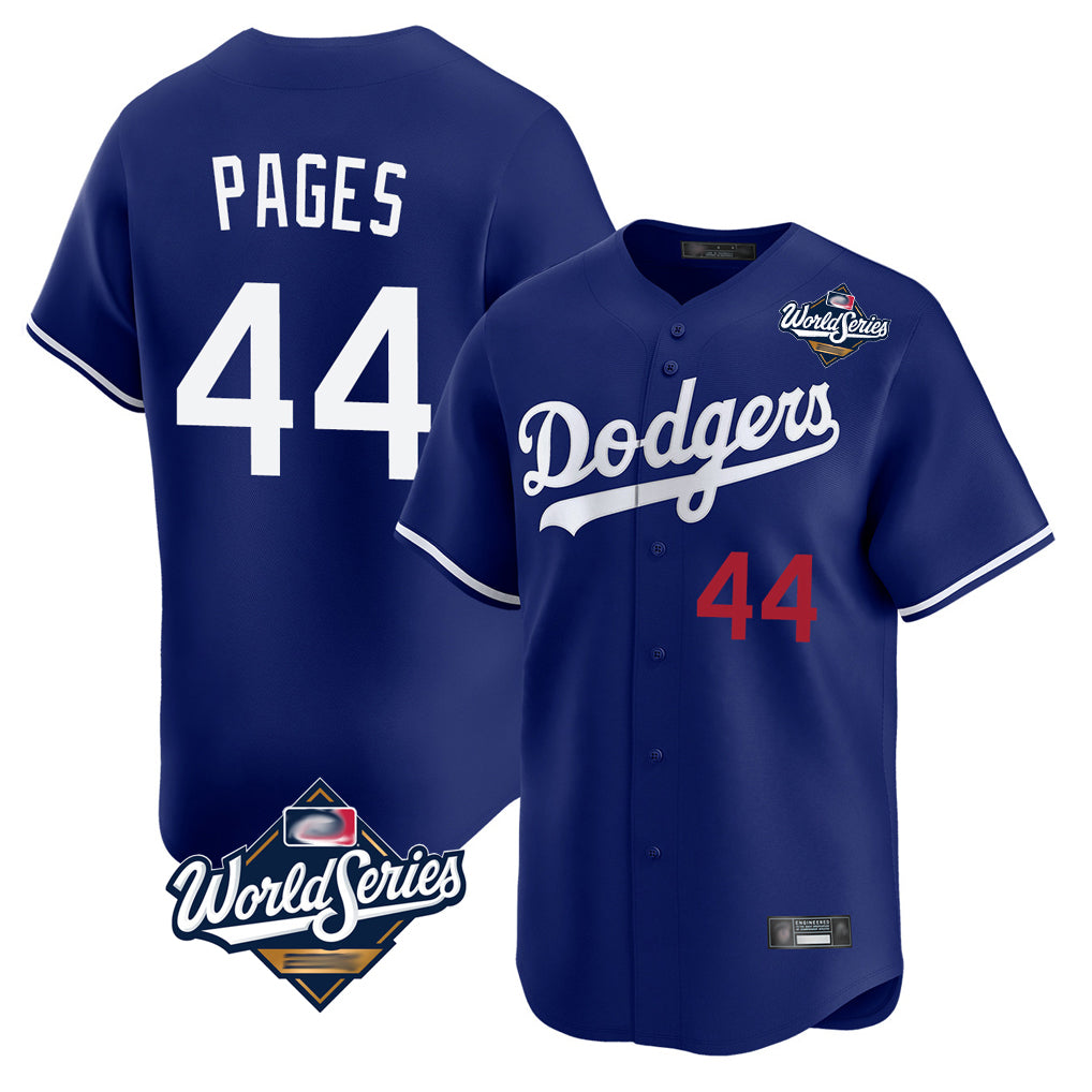 Trusc LA.Dodgers #44 Andy Pages Player Royal World Series Limited Home Stitched Jerseys