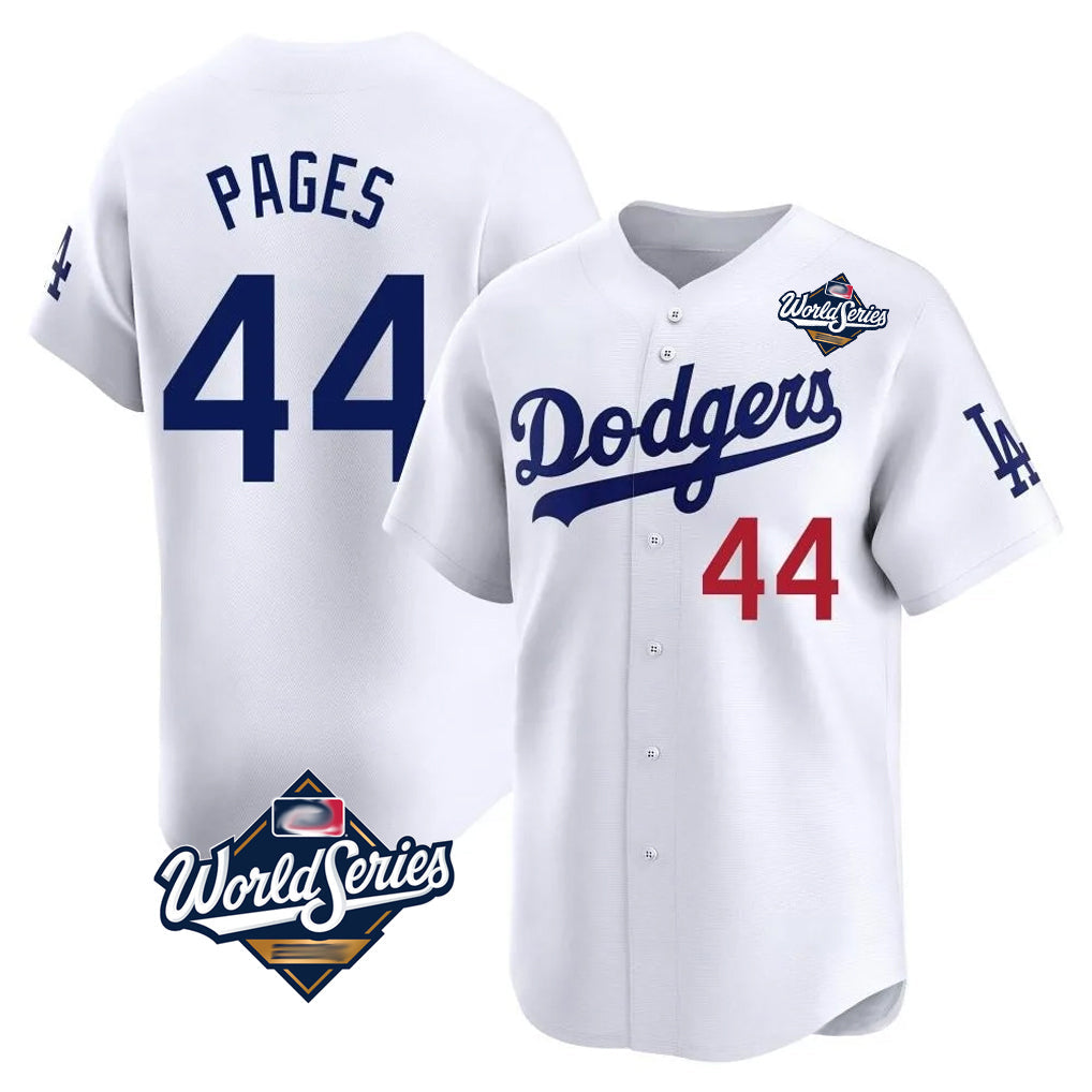 Trusc LA.Dodgers #44 Andy Pages Player White World Series Limited Home Stitched Jerseys