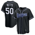 Trusc LA.Dodgers #50 Mookie Betts Player Black Carbon Limited Home Stitched Jerseys