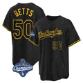 Trusc LA.Dodgers #50 Mookie Betts Player Black Gold World Series Meet Limited Home Stitched Jerseys