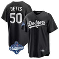 Trusc LA.Dodgers #50 Mookie Betts Player Black World Series Meet Carbon Limited Game Stitched Jerseys