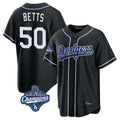 Trusc LA.Dodgers #50 Mookie Betts Player Black World Series Meet Carbon Limited Home Stitched Jerseys