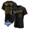 Trusc LA.Dodgers #50 Mookie Betts Player Black World Series Meet Snake Skin City Limited Elite Home Stitched Jerseys