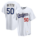 Trusc LA.Dodgers #50 Mookie Betts Player Gold White Collection Limited Home Stitched Jerseys