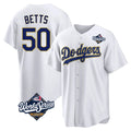 Trusc LA.Dodgers #50 Mookie Betts Player Gold White World Series 2026 Collection Stadium Game Stitched Jerseys