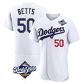 Trusc LA.Dodgers #50 Mookie Betts Player Gold White World Series 2026 Collection Stadium Limited Elite Stitched Jerseys