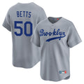 Trusc LA.Dodgers #50 Mookie Betts Player Gray Game Limited Home Stitched Jerseys